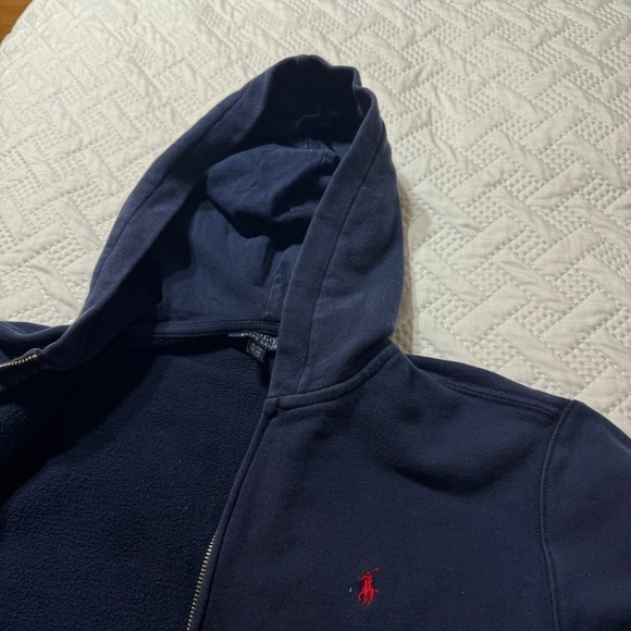 Polo Ralph Lauren Navy Blue Red Horse Youth XL 18/20 Zippered Hoodie Sweatshirt - Picture 4 of 9